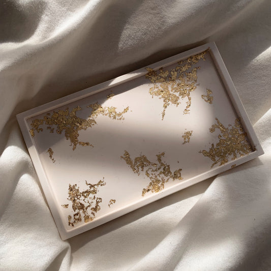 White & Gold Trinket Tray